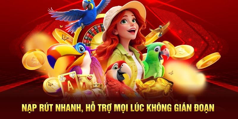 Nạp rút nhanh, hỗ trợ mọi lúc không gián đoạn